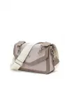 Chic Textured Crossbody with Bold Logo Strap